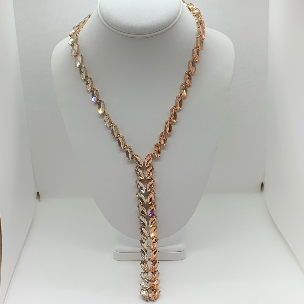 BaubleBar Y Lariat Necklace Pink